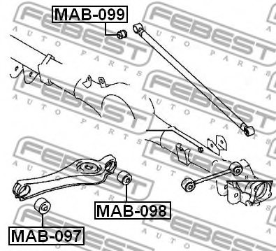 FEBEST MAB-098 Control Arm-/Trailing Arm Bush